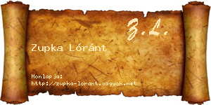 Zupka Lóránt névjegykártya